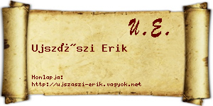 Ujszászi Erik névjegykártya